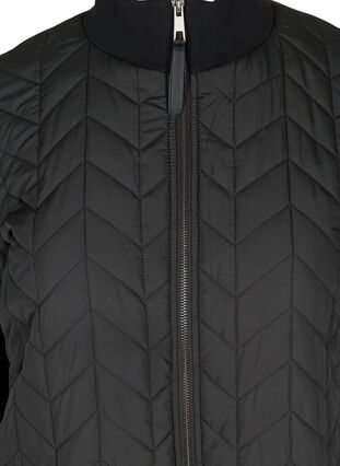 Lett jakke med quiltet mønster og lommer, Black, Packshot image number 2