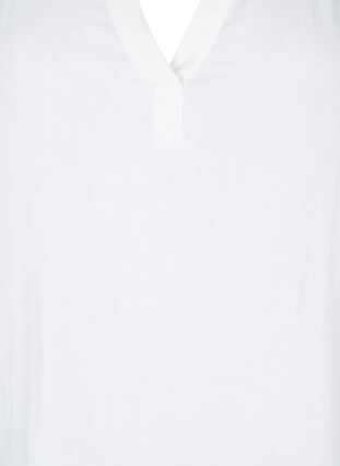 Tunika i bomull med 3/4-ermer, Bright White, Packshot image number 2