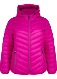Lett jakke med hette, Fuchsia Red