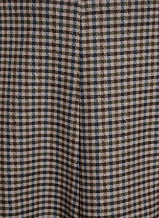 Zizzi Kort A-line skjørt, Brown Check, Packshot image number 2