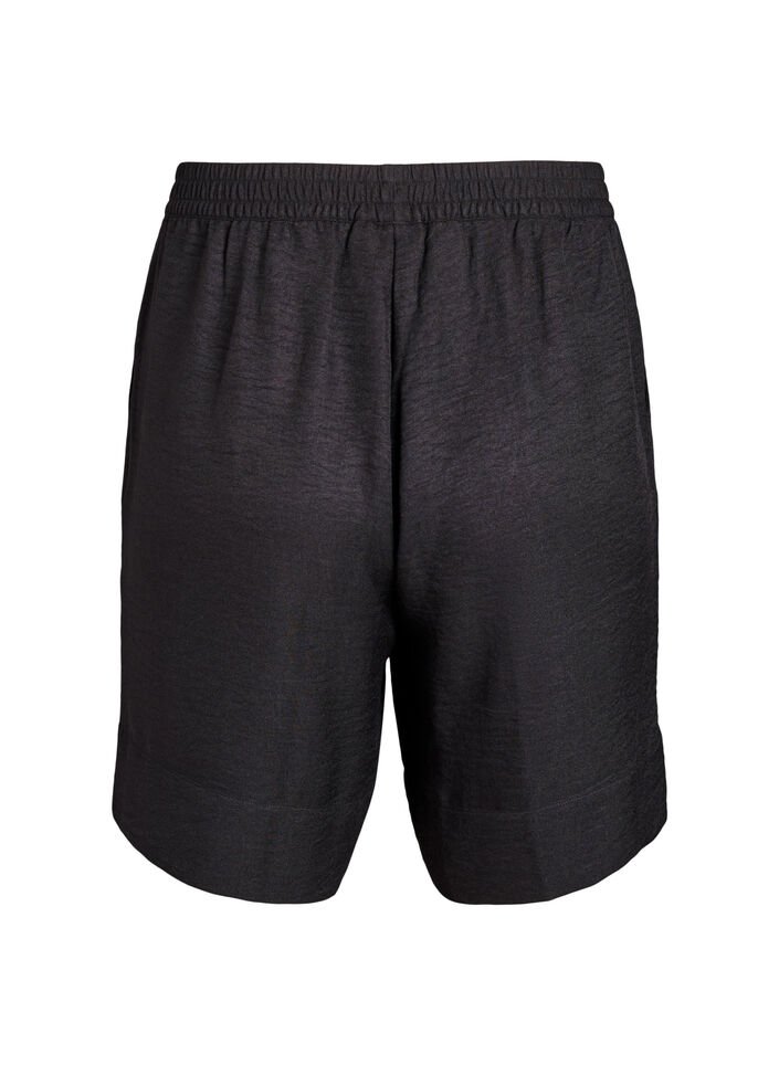 Shorts med lommer og høy midje, Svart, Packshot image number 1