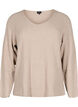 Strikket bluse med v-hals og lange ermer, Simply T. White Mel., Packshot image number 0