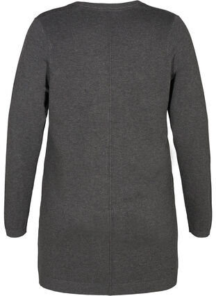 Zizzi Lang, strikket cardigan i en viskoseblanding, Grå, Packshot image number 1