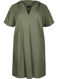 Hettekjole i bomullsblanding med lin, Deep Lichen Green