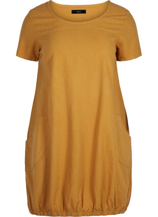 Kjole med lommer, Golden Yellow, Packshot image number 0