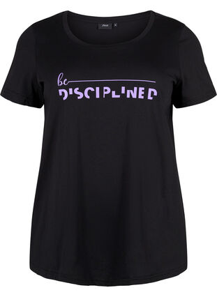 Trenings-t-skjorte med trykk, Black w. Disciplined, Packshot image number 0