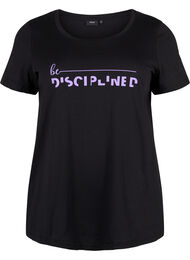 T-skjorte til trening med trykk, Black w. Disciplined