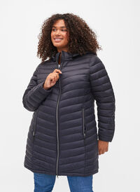 Lettvektsjakke med avtagbar hette og lommer, Black, Model