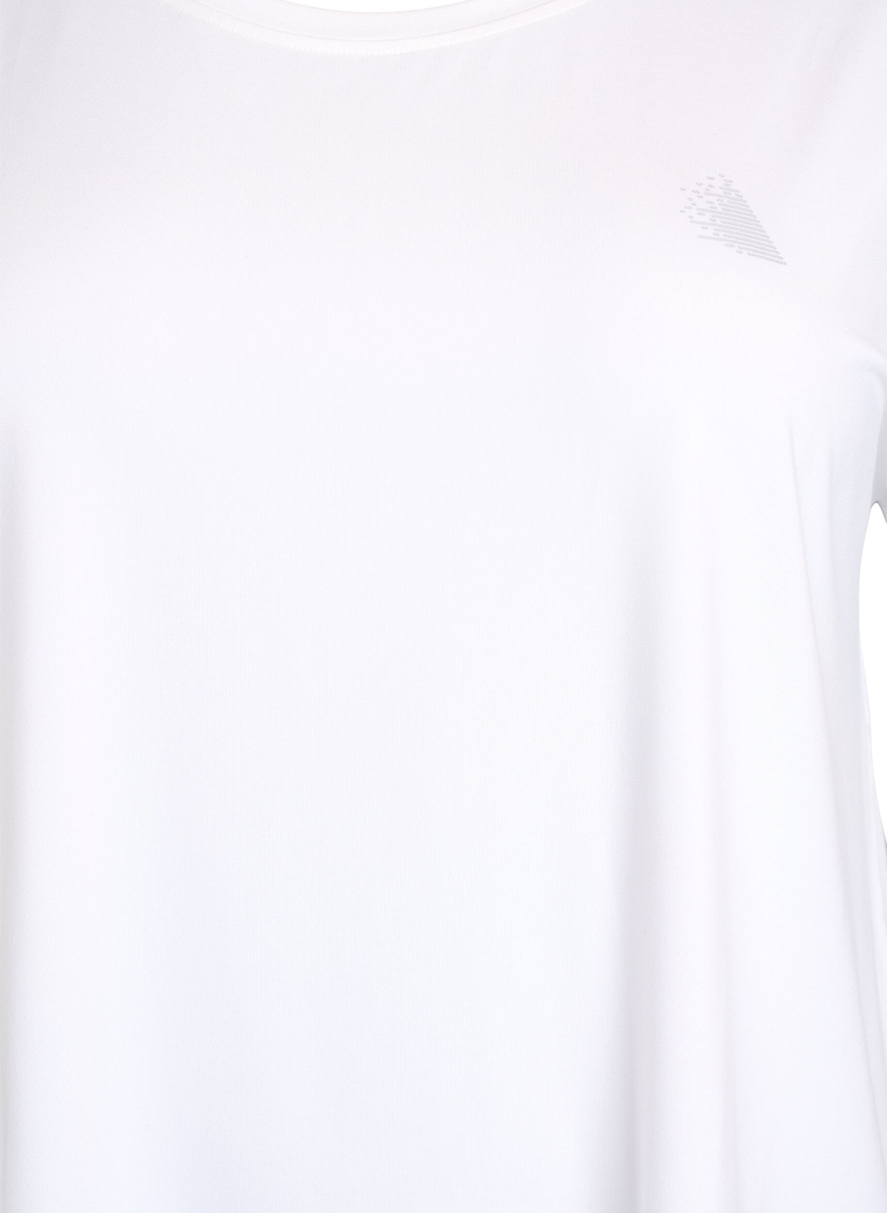 Zizzi Ensfarget trenings-T-skjorte, Hvit, Packshot image number 2