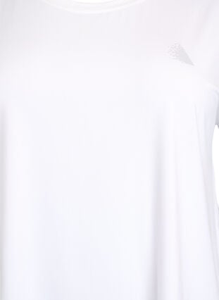 Zizzi Ensfarget trenings-T-skjorte, Hvit, Packshot image number 2
