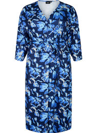 Kimono til gravide med 3/4-ermer, Blue Flower Print, Packshot