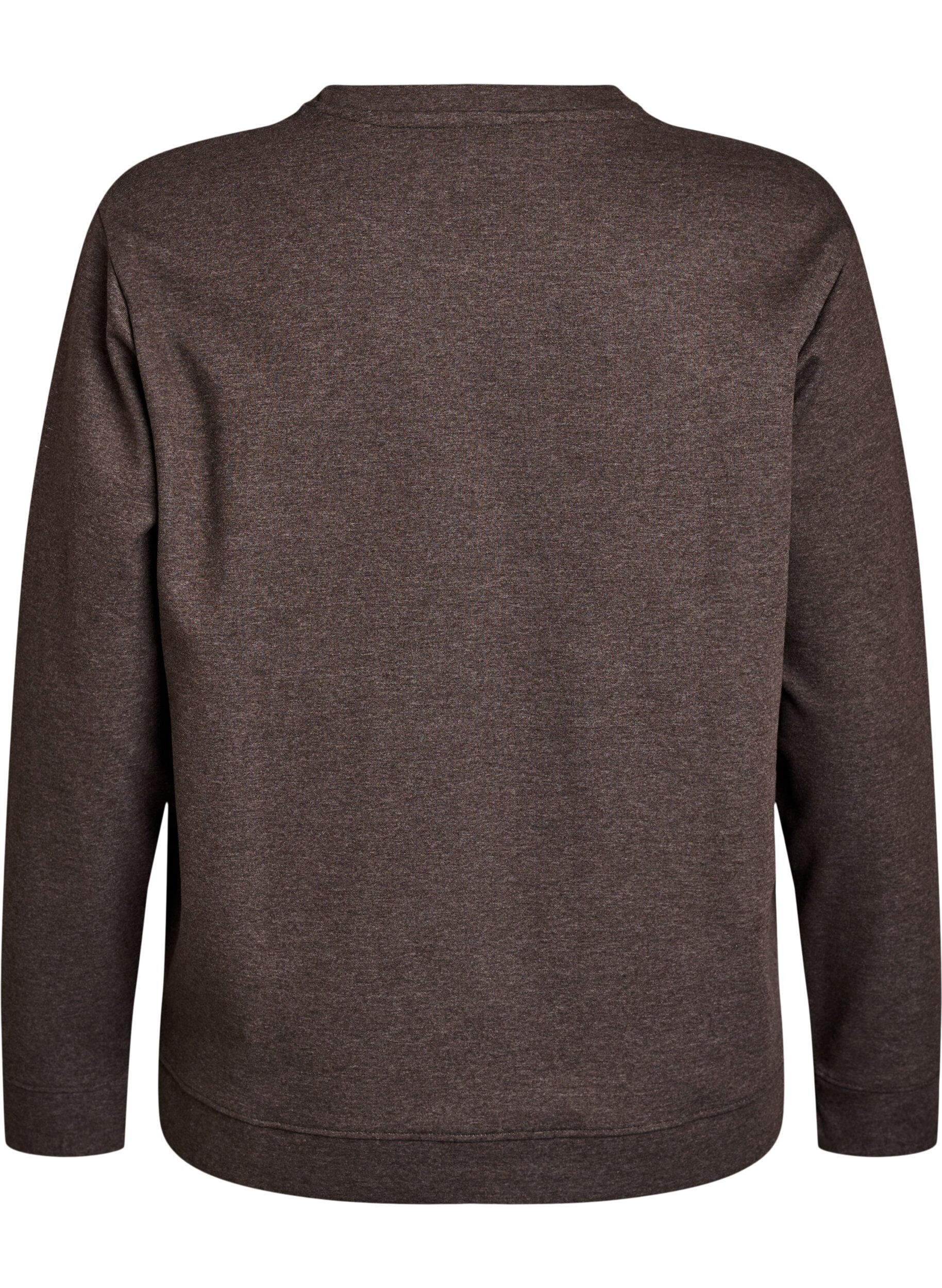 ZizziGenser med crewneck, Brun, Packshot image number 1