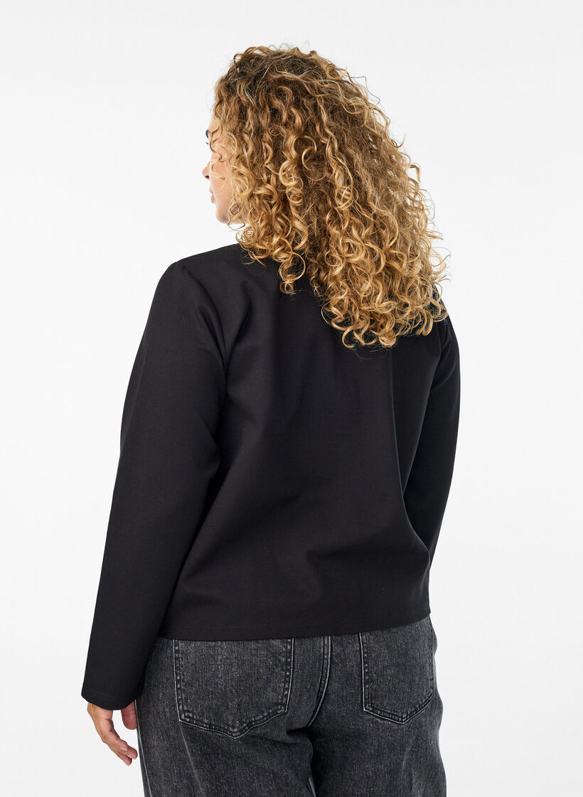 Cardigan med dekorative knapper, Svart, Model image number 2