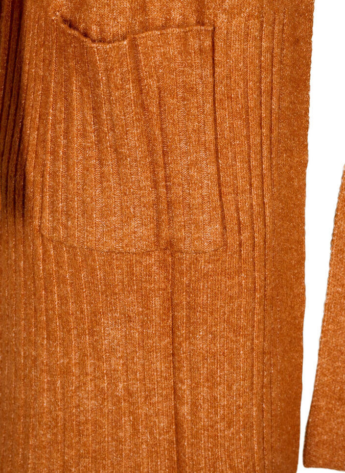 Lang cardigan med lommer, Autumnal Mel., Packshot image number 3