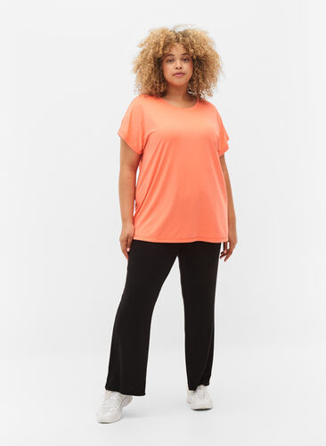 Kortermet trenings T-skjorte, Living Coral, Model image number 2