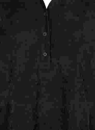Fløyelskjole med 3/4-ermer og knapper, Black, Packshot image number 2