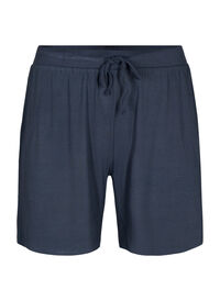 Løs shorts i viskose med ribb