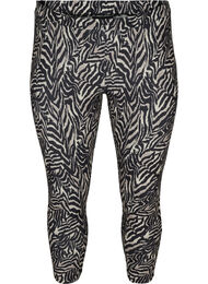 3/4-leggings med mønster, Black Zebra AOP