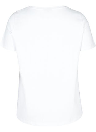 T-skjorte i bomull med nagler, Bright White, Packshot image number 1