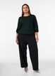 Bluse med vertikal struktur og glittertr&aring;d, Gr&oslash;nn, Model image number 1