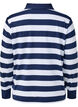 Langermet poloskjorte med striper, Blå, Packshot image number 1