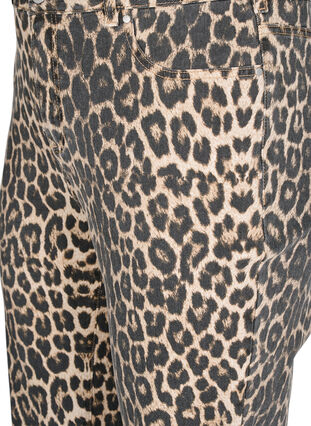 Zizzi Straight fit jeans med sebraprint, Brun, Packshot image number 2
