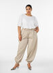 Bluse med tekstur og korte ermer, Hvit, Model image number 1