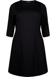 Kjole i A-linje med 3/4-ermer, Black