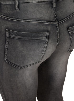 Zizzi Super slim Amy jeans med høyt liv, Dark Grey Denim, Packshot image number 3