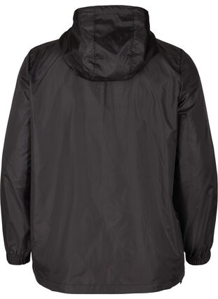 Treningsjakke med glidelås og hette, Black, Packshot image number 1