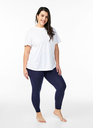 Zizzi Basis leggings i viskose, Blå, Model image number 1