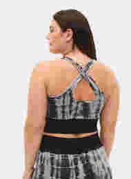 Sømløs sports-BH med krysset rygg, Black Tie Dye, Model