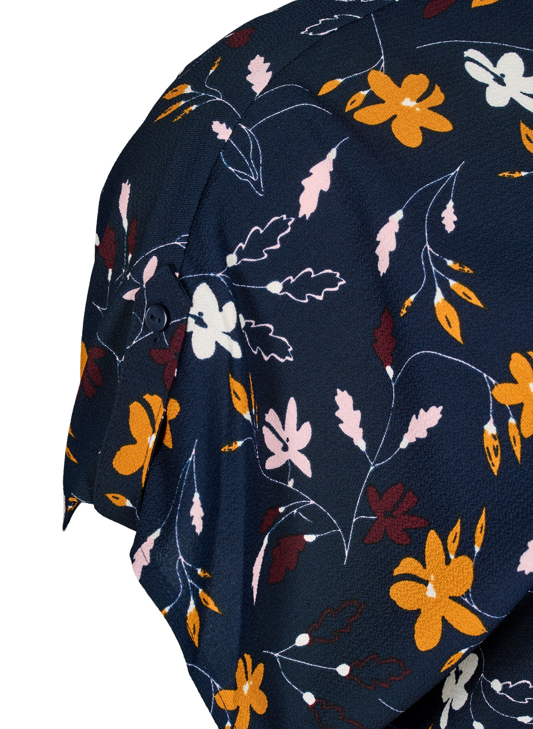 Zizzi Kortermet bluse med blomstertrykk, Sky Captain Flower, Packshot image number 3