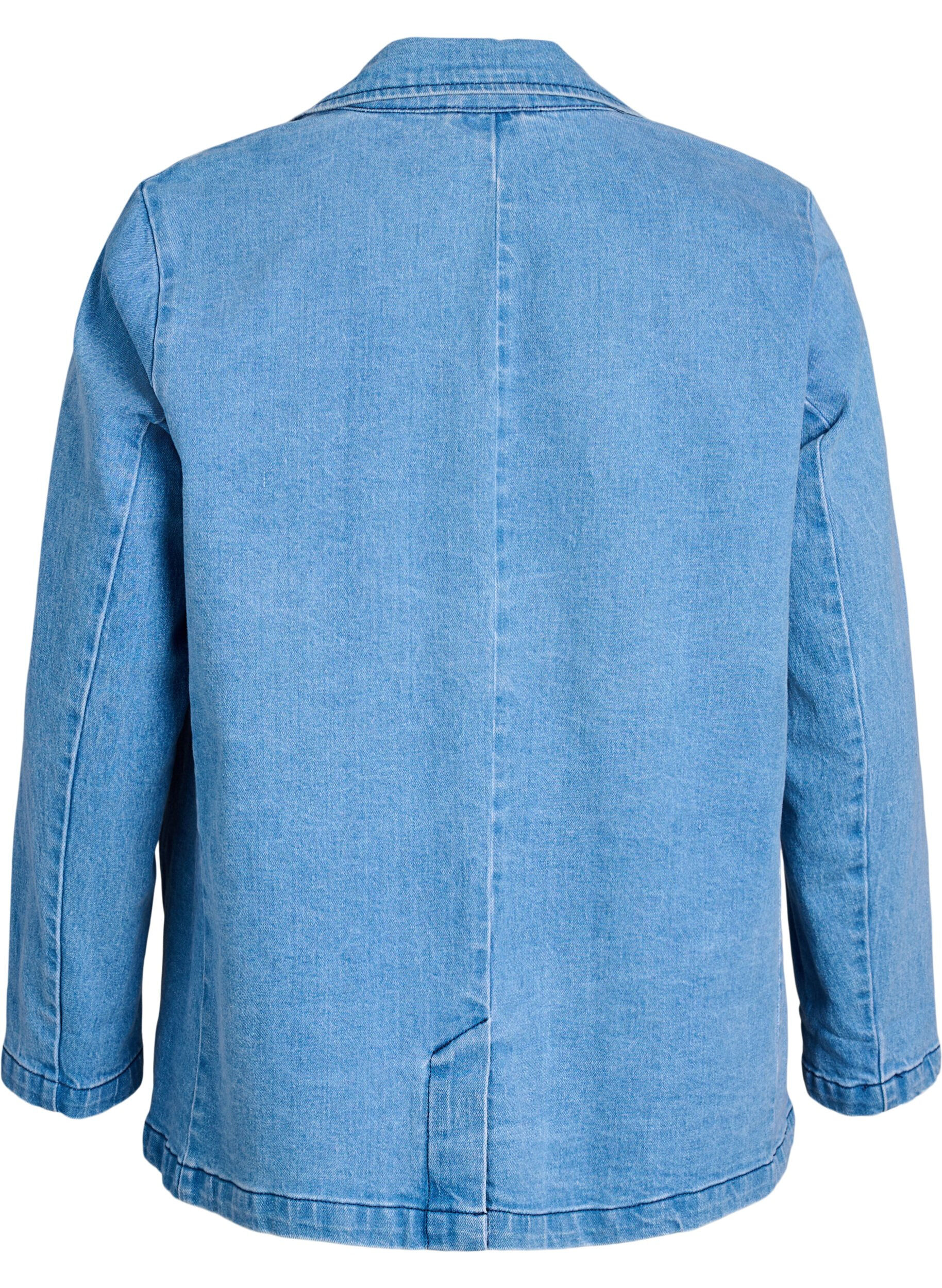 Zizzi Denimblazer med lommer, Bl&aring;, Packshot image number 1