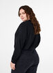 Langermet skjortebluse med V-hals, Black, Model image number 1