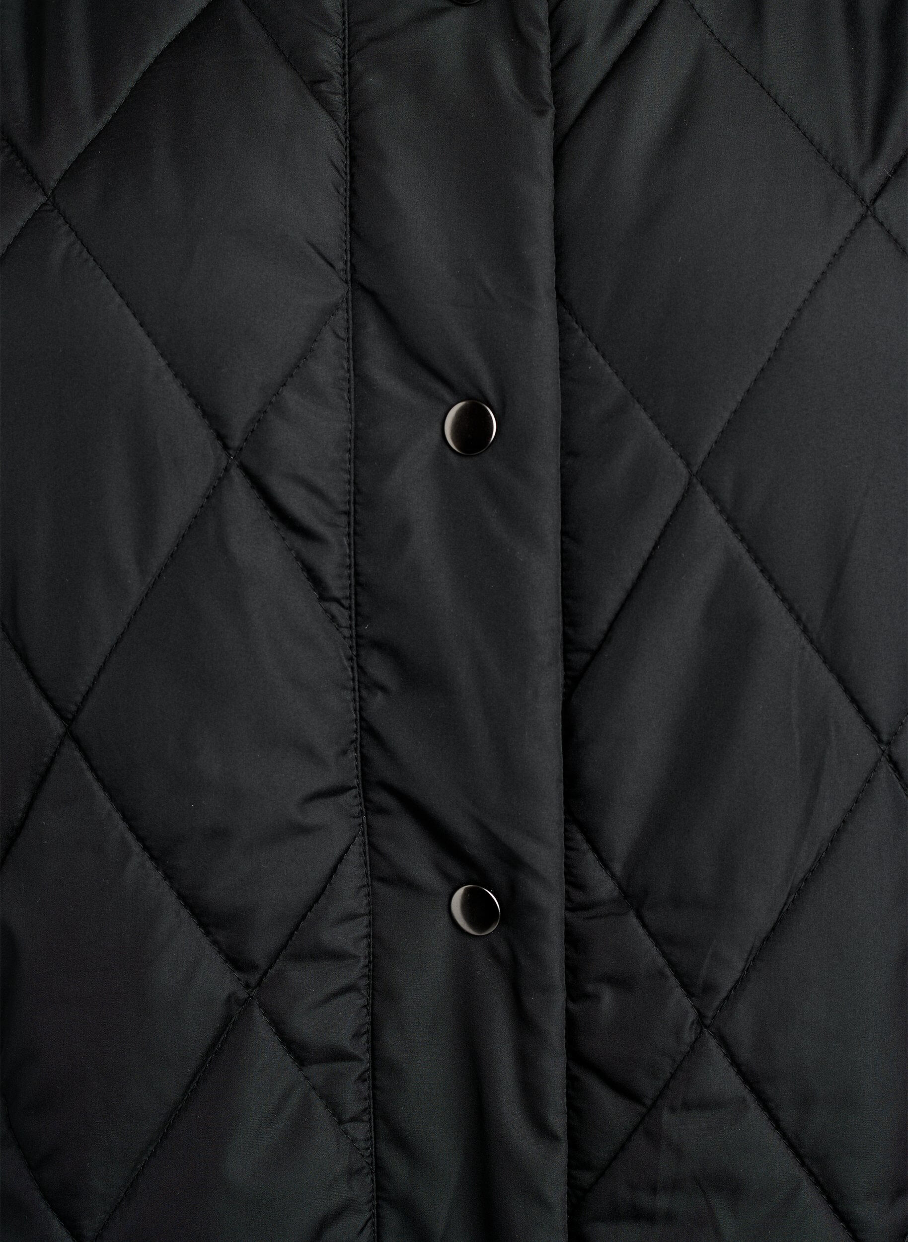 ZizziLangt vattert vest med trykknapper, Svart, Packshot image number 2