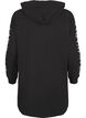 Oversize sweatshirt med print p&aring; ermene, Black w. Silver, Packshot image number 1