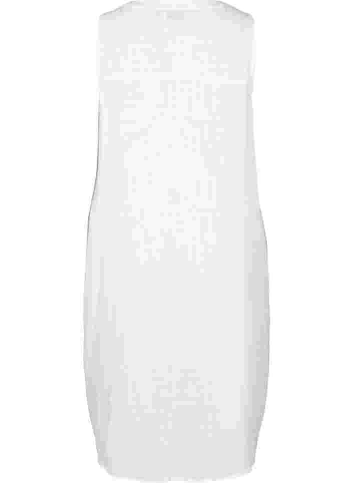 Ermeløs kjole i bomull, White, Packshot image number 1