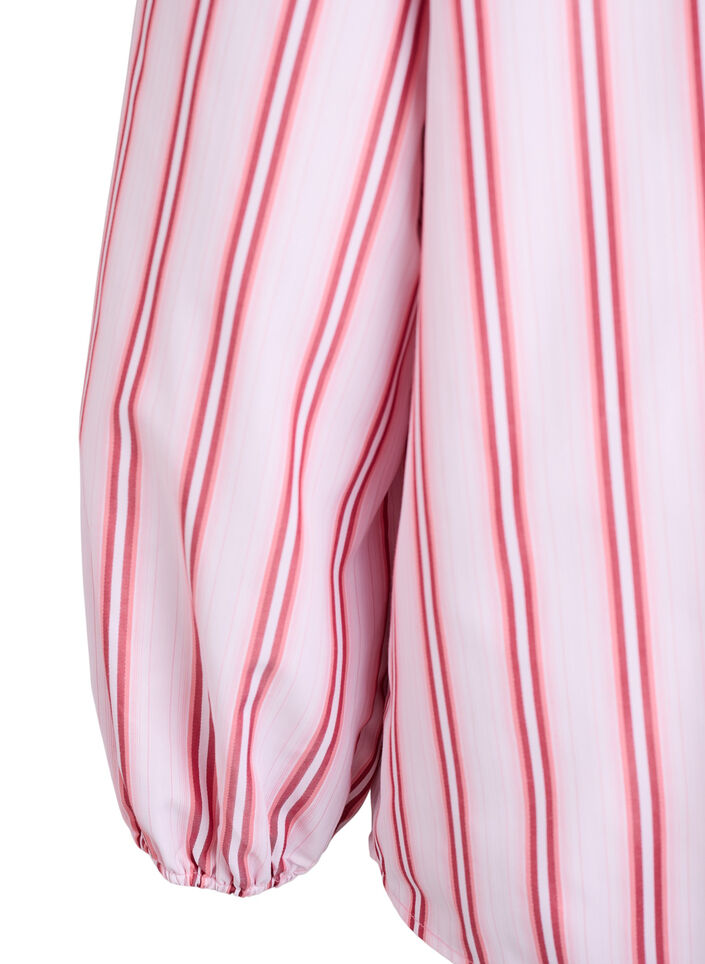 Løs skjorte med striper og lange ermer, Pink stripe, Packshot