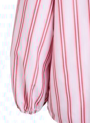 Zizzi Løs skjorte med striper og lange ermer, Pink stripe, Packshot image number 3