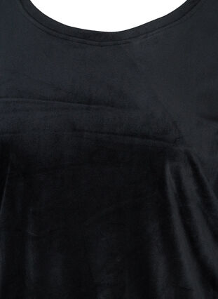 Velurbluse med lange puffermer, Black, Packshot image number 2