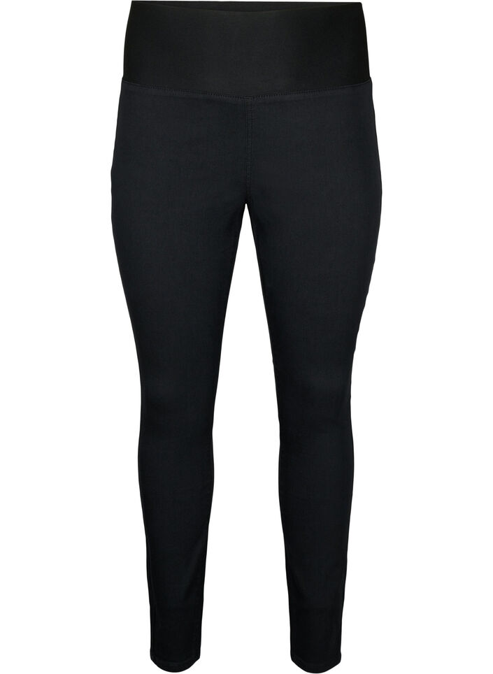 FLASH - Jeggings med bred strikk i midjen, Svart, Packshot image number 0