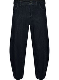 Barrel fit jeans med h&oslash;y midje, Bl&aring;