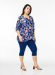 Kortermet viskosebluse, Blå, Model image number 1