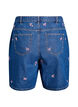 Dongerishorts med broderte blomster, Blå, Packshot image number 1