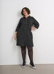 Kort boucl&eacute; kjole med dekorative knapper, Svart, Model image number 1