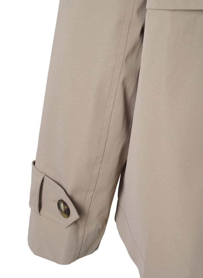 Kort trenchcoat med klassiske detaljer, Desert Taupe, Packshot