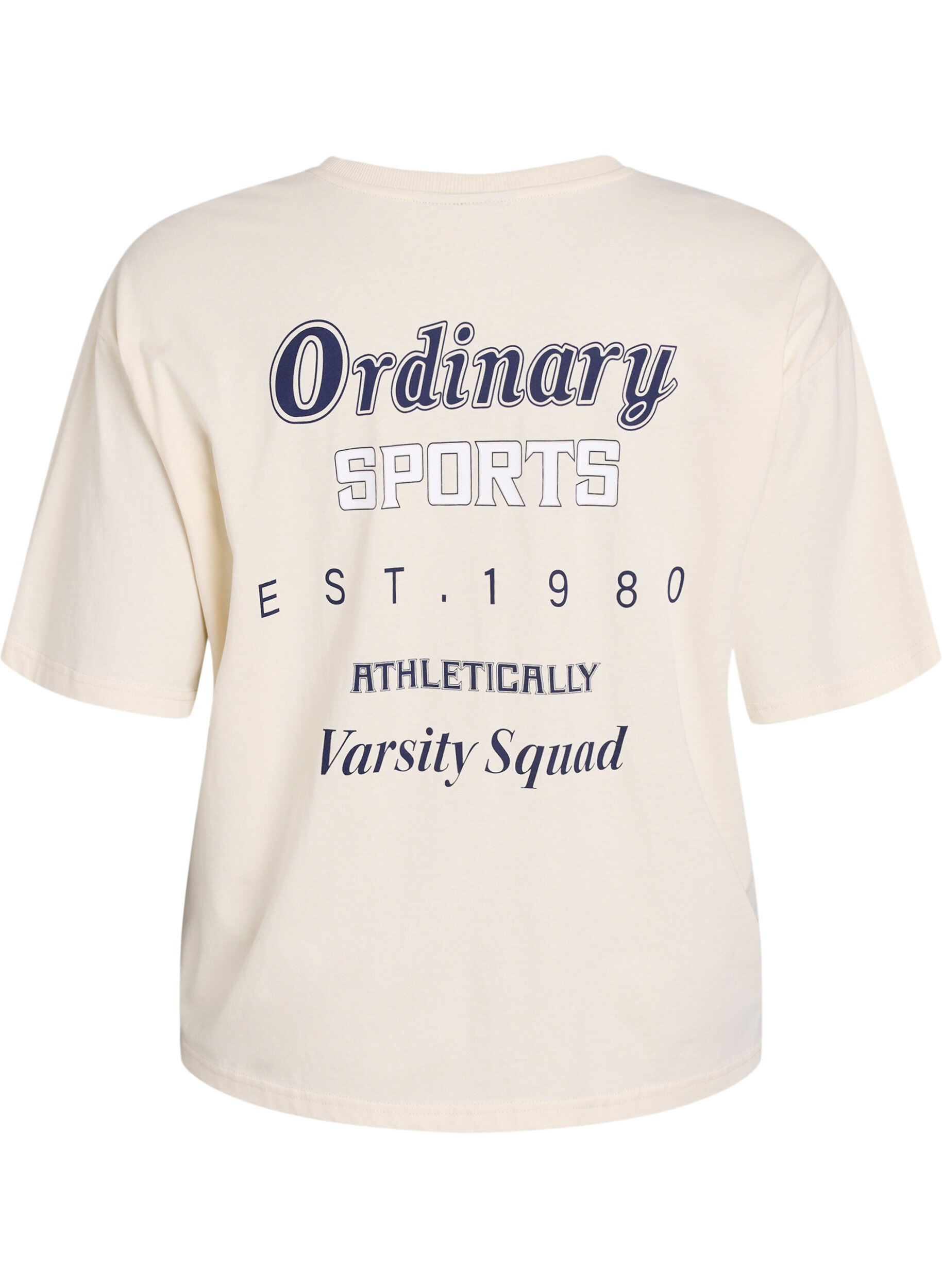 Zizzi Oversized T-skjorte med ryggprint, Beige, Packshot image number 1