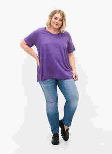 Kortermet T-skjorte med A-form, Deep Lavender, Model image number 2