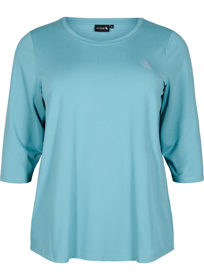 Treningsgenser med 3/4-ermer, Bl&aring;, Packshot image number 0